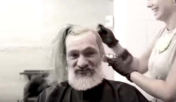 homeless man got a free makeover