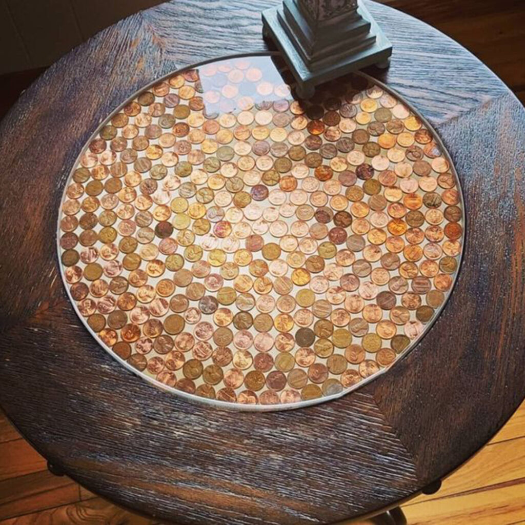 Decorate a Table with Pennies