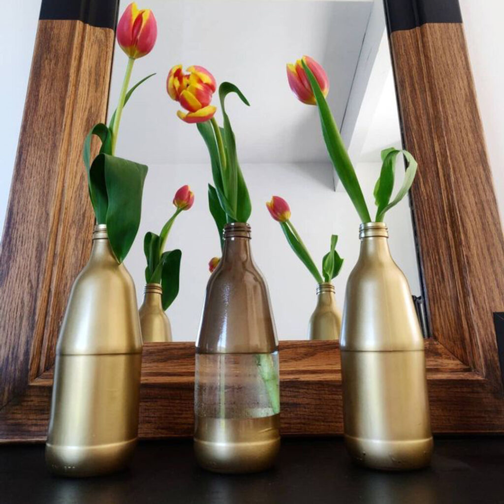 Flower Vases from Glass Bottles