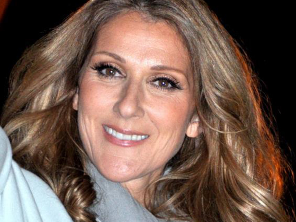 Singer Céline Dion at a television recording.