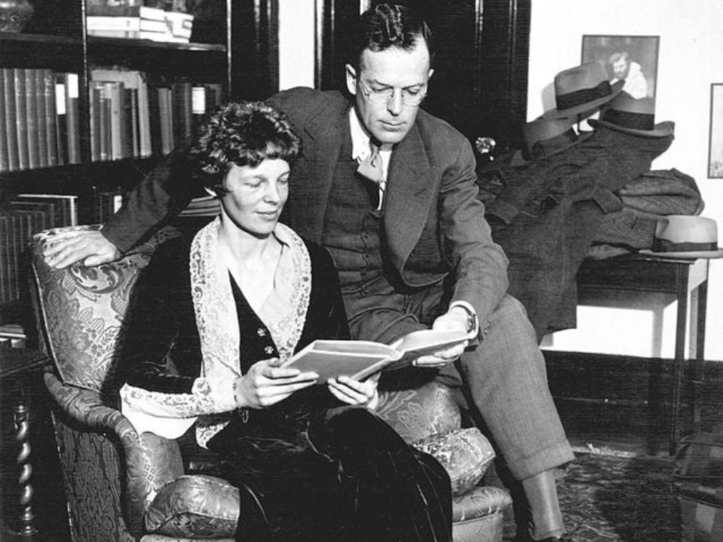 Amelia Earhart and her husband George Putnam