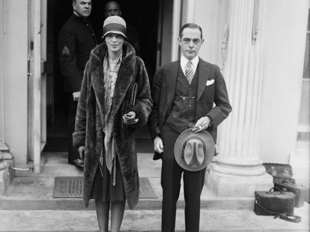 Amelia Earhart in a fur coat