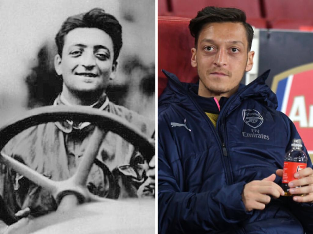 Enzo Ferrari and Mesut Özil, who bear a resemblance to each other