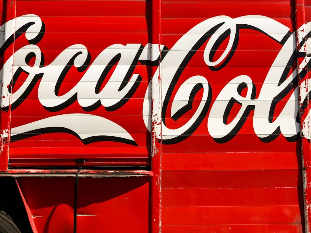 Close-up of Coca-Cola logo