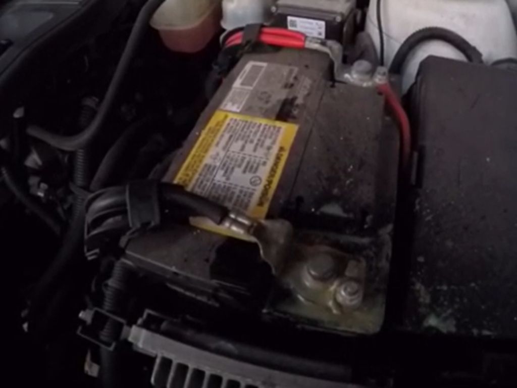 Exposed car battery