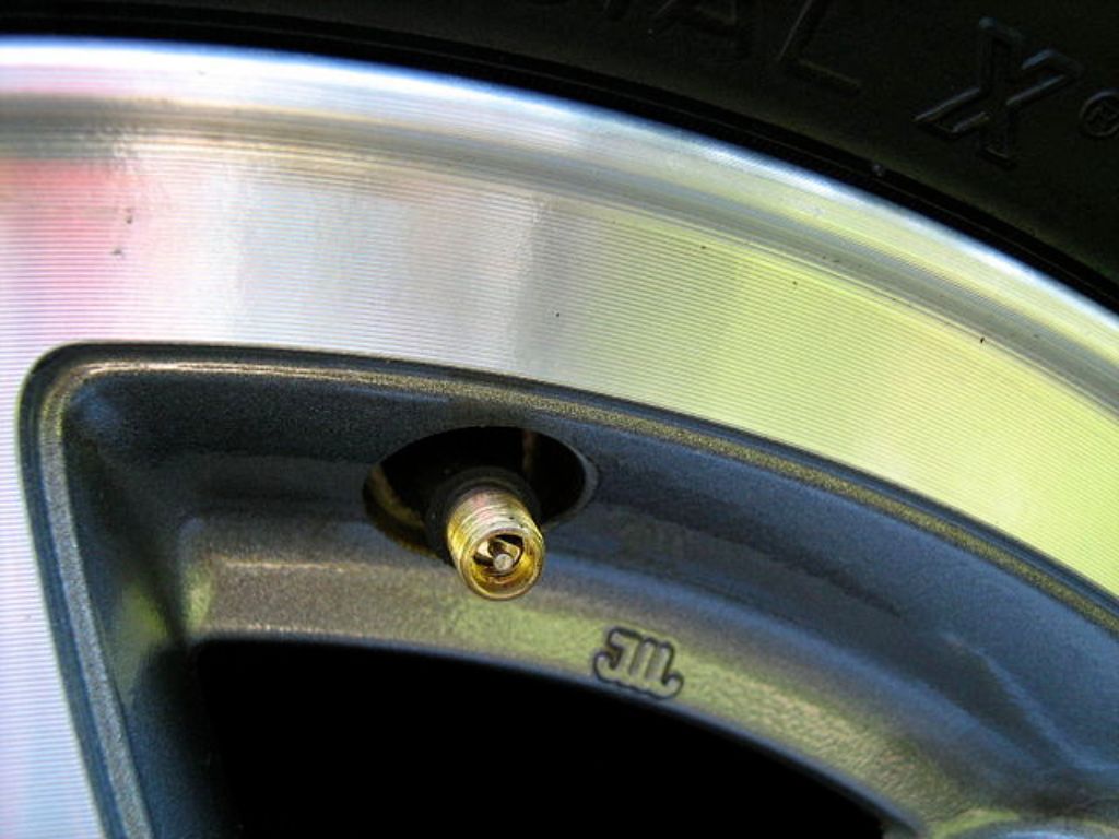 A car's tire valve 