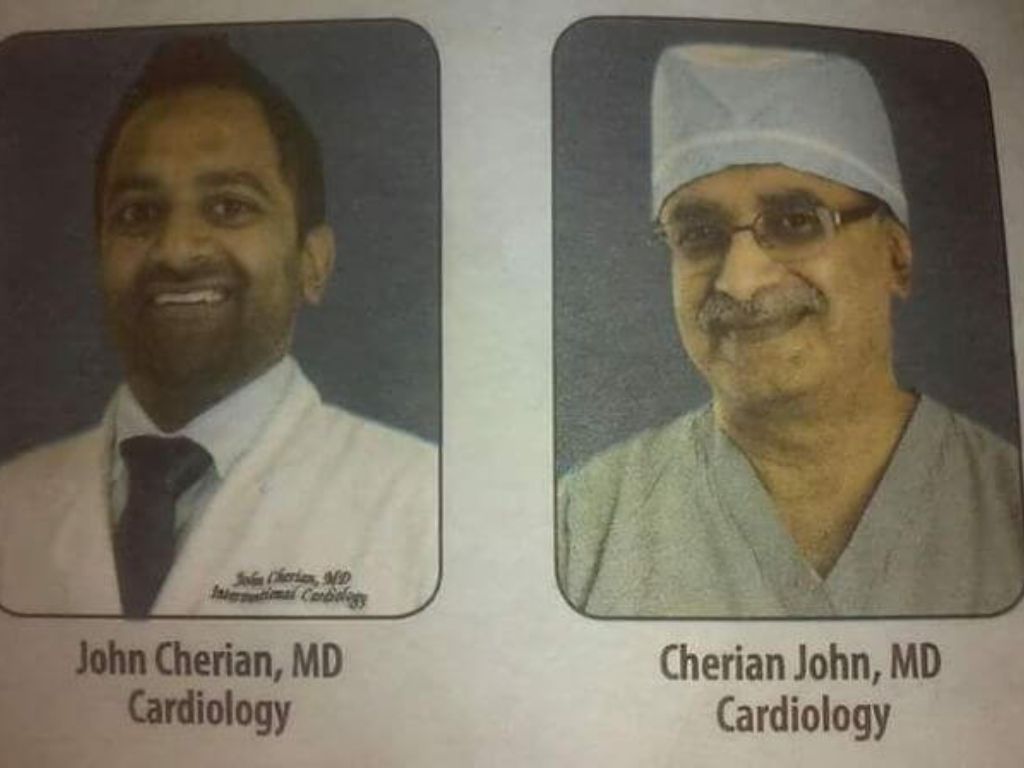 Two doctors in a yearbook with the same name