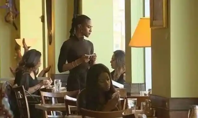 News report featuring a waitress and a Republican man