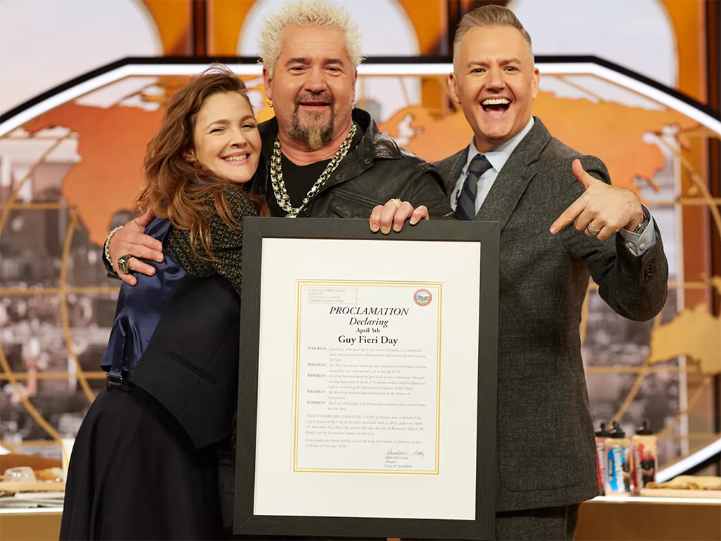 w Barrymore, Guy Fieri and Ross Mathews on The Drew Barrymore Show