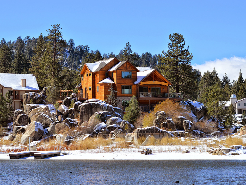 Big Bear Lake got its first snow. Big Bear City, CA.
