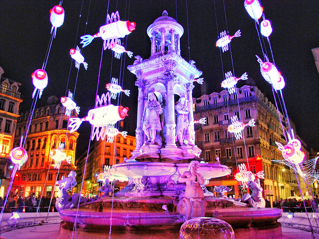 festival of lights / fête des lumières, jacobins square, Lyon, France
