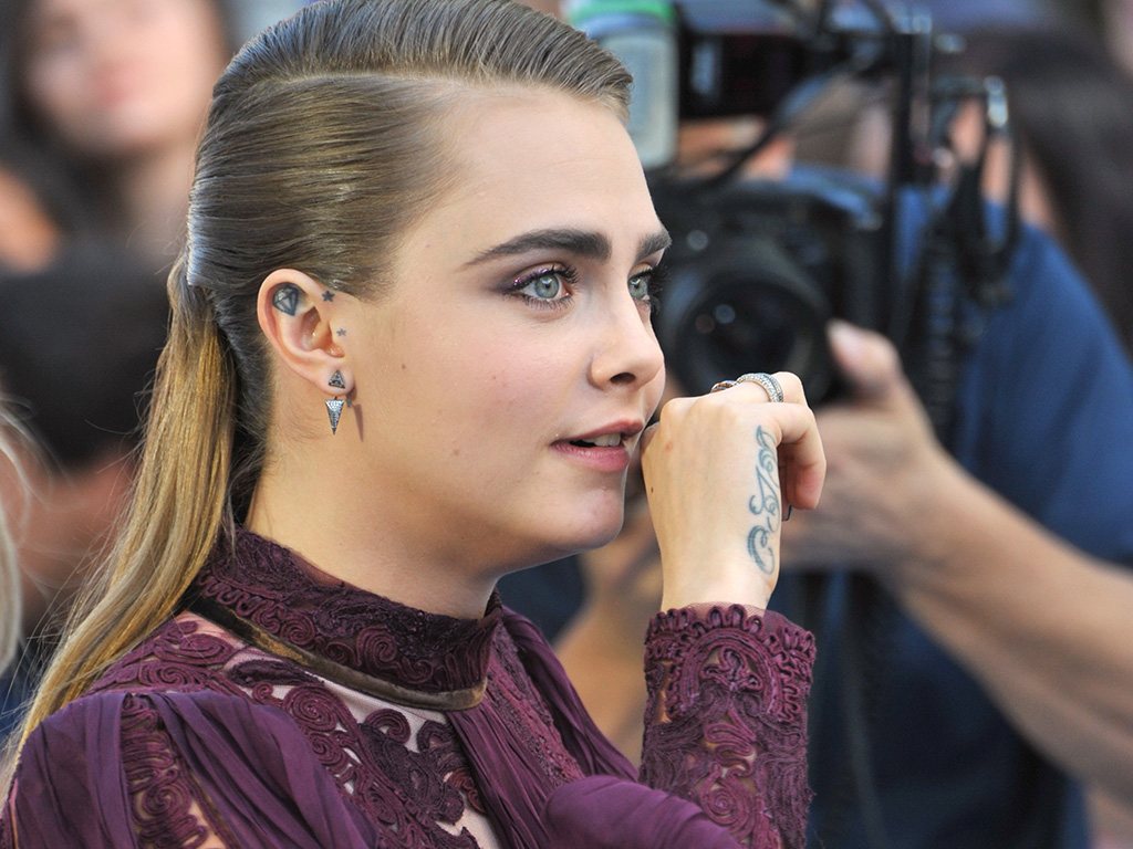 Cara Delevingne at the 2015 MTV Movie Awards at the Nokia Theatre LA Live.