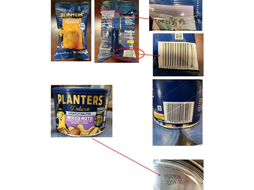 How to identify Planter's Deluxe Lightly Salted Mixed Nuts recall