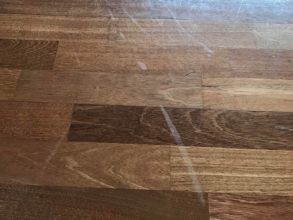 Scuff marks on wood floor