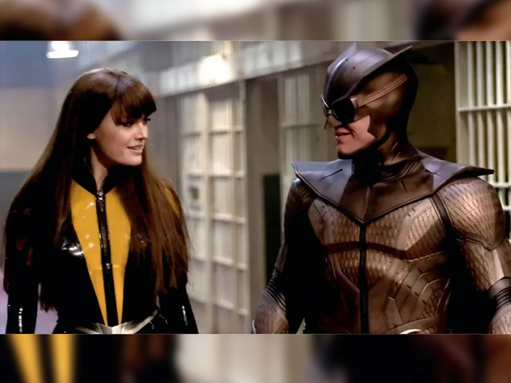 Malin Akerman and Patrick Wilson in "Watchmen"