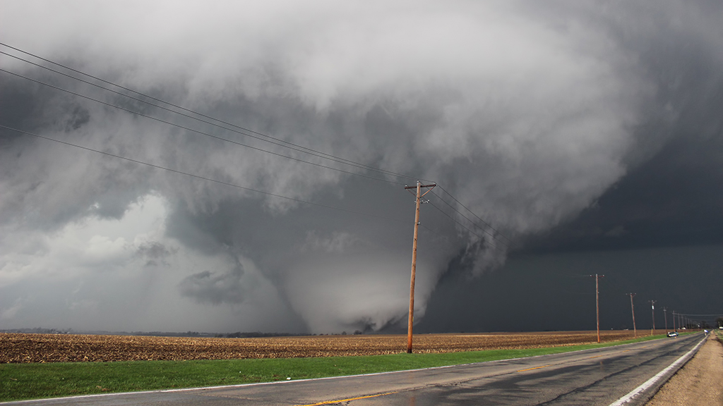 Tornado in a rural area