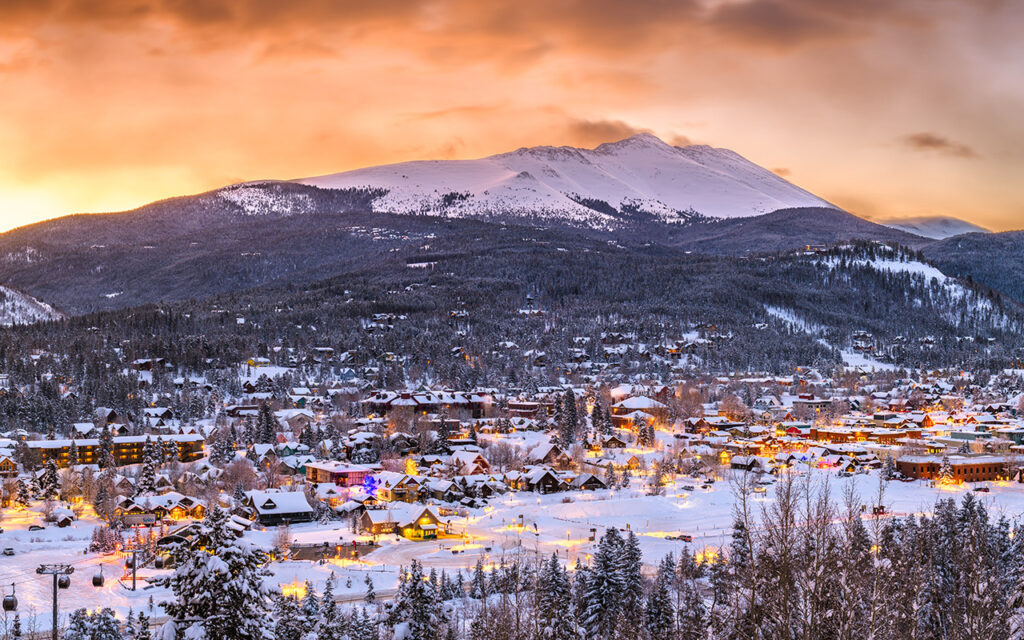 Breckenridge, Colorado, USA Town Skyline in Winter