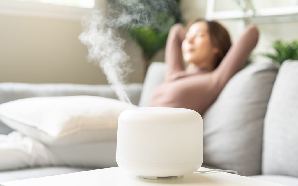 Humidifier in living room