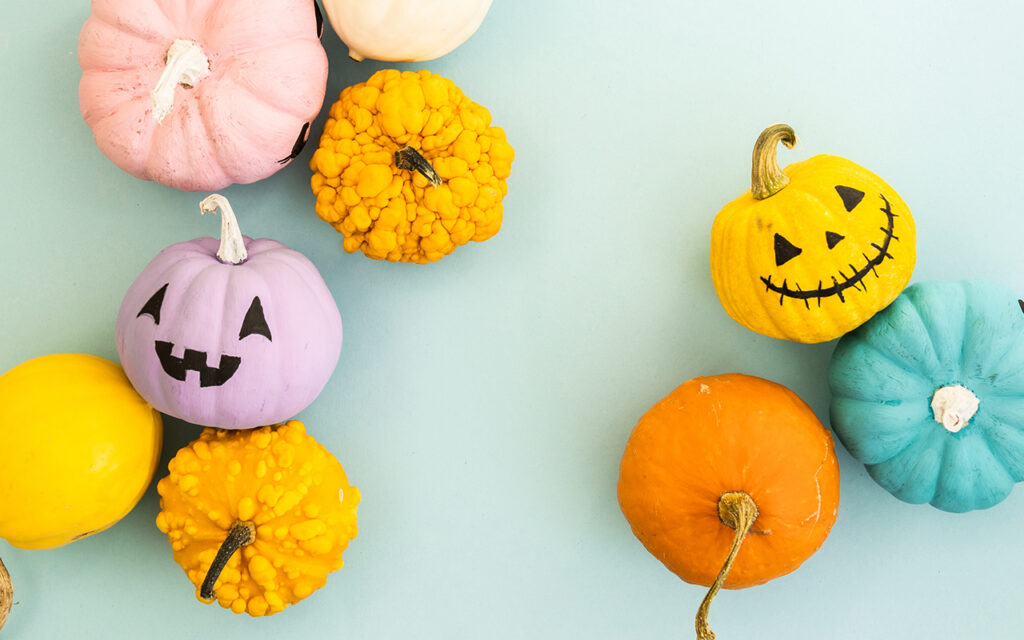 Painted pastel pumpkins