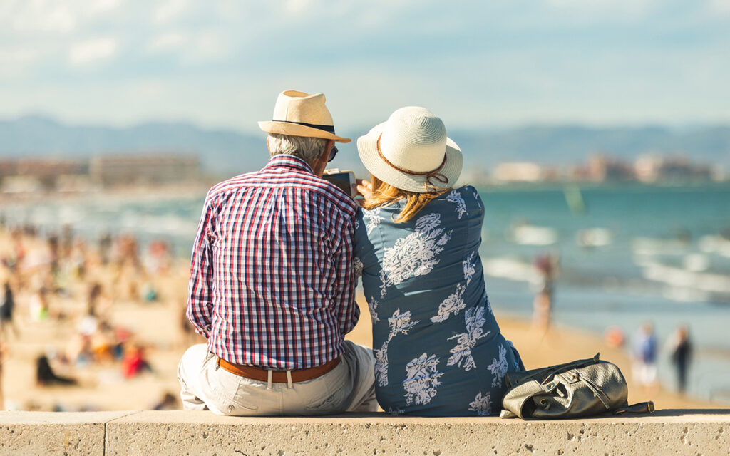 Elderly couple on vacation