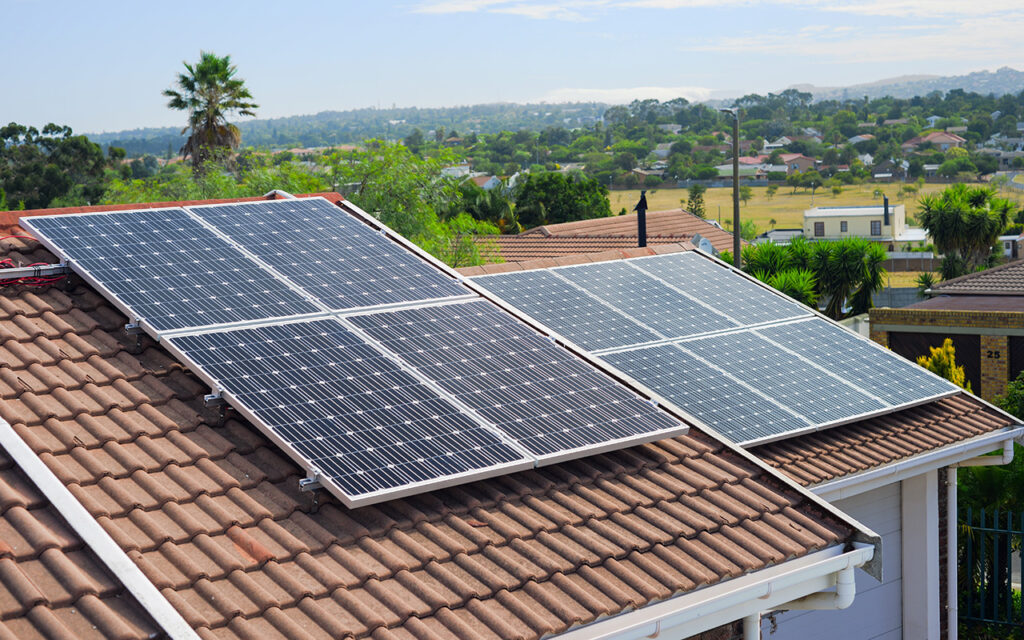 Solar panels on a home